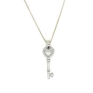 Silver 925 Key Cz Pendant Necklace